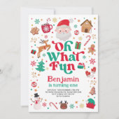 Kerstmis Verjaardag Oh Wat leuk Kids Verjaardagsfe Kaart (Voorkant)