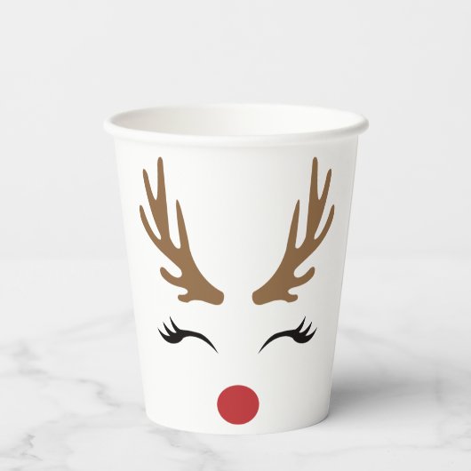 Kerstmis verjaardag rendieren wegwerp Party Papieren Bekers (Achterkant)