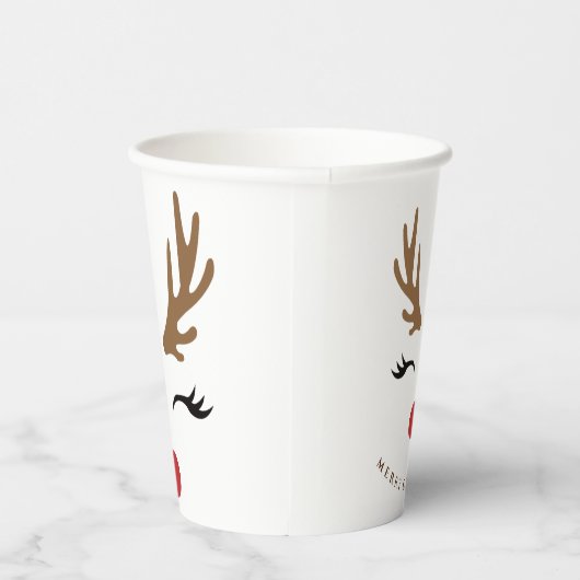Kerstmis verjaardag rendieren wegwerp Party Papieren Bekers (Rechts)