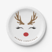 Kerstmis verjaardag rendieren wegwerp Party Papieren Bordje (Voorkant)