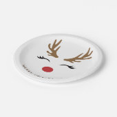 Kerstmis verjaardag rendieren wegwerp Party Papieren Bordje (Gekanteld)
