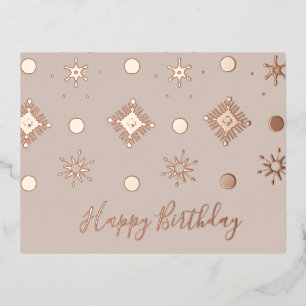 Kerstmis Verjaardag Sneeuwvlokken Blos Folie Feestdagen Briefkaart