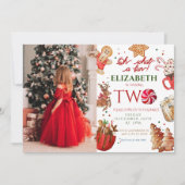 Kerstmis Verjaardagsfeest wat een leuke 2e Verjaar Kaart (Voorkant)