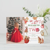 Kerstmis Verjaardagsfeest wat een leuke 2e Verjaar Kaart (Staand voorkant)