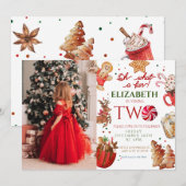 Kerstmis Verjaardagsfeest wat een leuke 2e Verjaar Kaart (Voorkant / Achterkant)