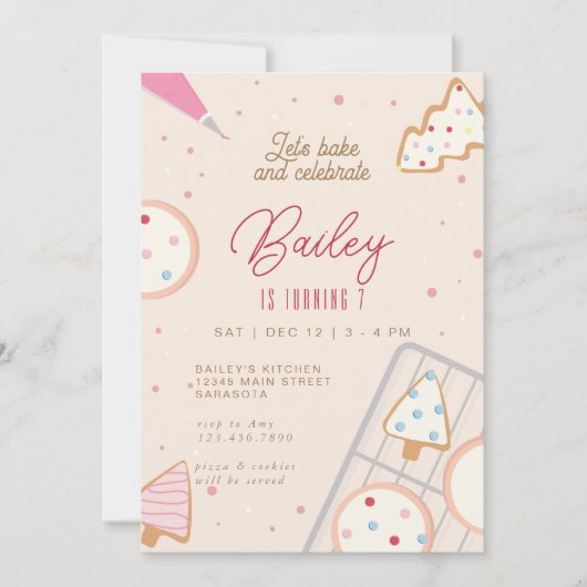 Kerstmis Verjaardagspartij Cookie Decoreren Kaart (Voorkant)