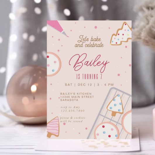 Kerstmis Verjaardagspartij Cookie Decoreren Kaart