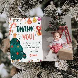 Kerstmis Verjaardagspartij Dank u Kaart Foto