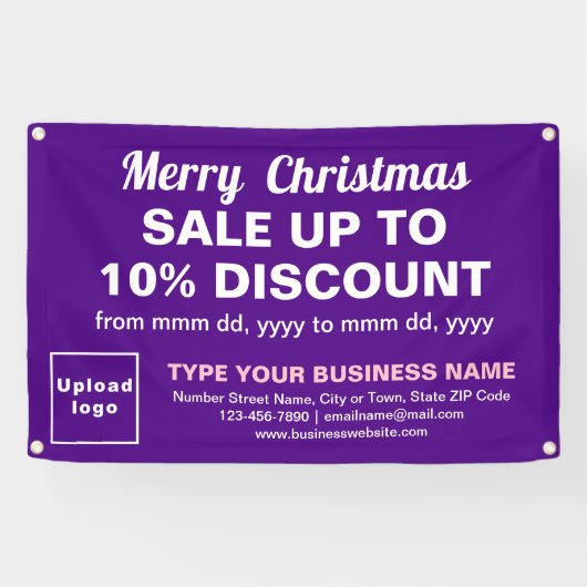 Kerstmis Verkoop Bedrijf Paarse Rechthoek 4 ' x 2, Spandoek (Horizontaal)