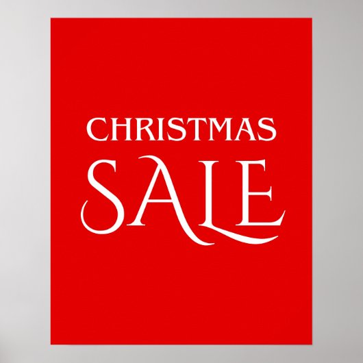 Kerstmis Verkoop teken, Rode Feestelijke Xmas Verk Poster (Voorkant)
