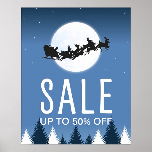 Kerstmis verkoopteken, bewerkbare detailhandel ver poster (Voorkant)