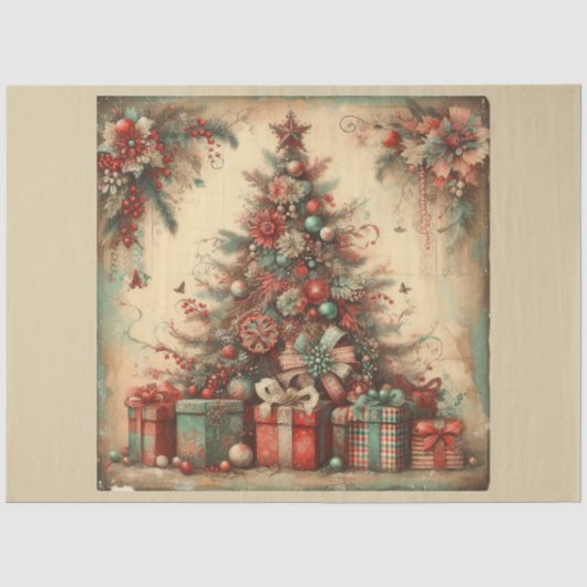 Kerstmis verleden ontwerp serie 12 tissuepapier (Voorkant)