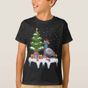 Kerstmis Verlichting Boom Kerstman Hoed Duif Kerst T-shirt