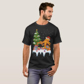 Kerstmis Verlichting Boom Kerstman Hoed Octopus Ke T-shirt (Voorkant volledig)