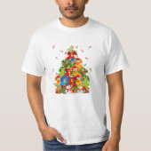 Kerstmis Verlichting Boom Kerstman T-shirt (Voorkant)