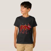 Kerstmis Verlichting Buffel Plaid Santa Moose Kers T-shirt (Voorkant volledig)