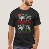 Kerstmis Verlichting Kerstman S Favoriete Schets K T-shirt (Voorkant)