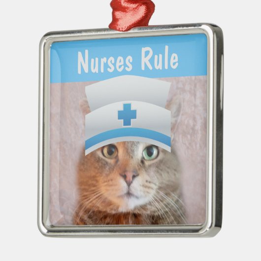 Kerstmis verpleegkundige metalen ornament (Links)