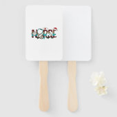 Kerstmis Verpleegster 1 Handwaaier (Voorkant en achterkant)