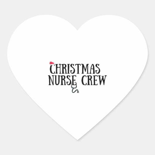 Kerstmis Verpleegster Crew 3 Hart Sticker (Voorkant)