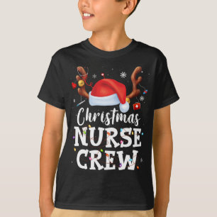 Kerstmis Verpleegster Crew Santa Hoed Kostuum Verp T-shirt