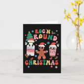 Kerstmis Verpleegster Roc'n rond de Kerstmis Kaart (Gele Bloem)