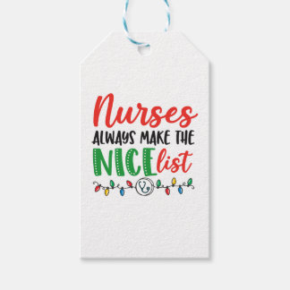 Kerstmis Verpleegster, verpleegkundigen mooie lijs Cadeaulabel
