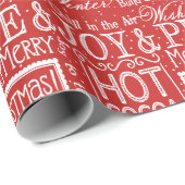 Kerstmis Verse Rood en Wit Cadeaupapier (Rol Hoek)