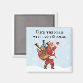 Kerstmis Versier De Heren Wapenliefhebber Santa  Magneet (Voorkant / Achterkant)