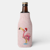 Kerstmis Versierde Flamingo Flessenkoeler Flesjeskoeler (Fles Voorkant)