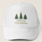 Kerstmis Versierde Pijnboom Trucker Pet (Voorkant)