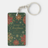 Kerstmis Versierde Poinsettia Mandala Sleutelhanger (achterkant)
