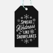 Kerstmis verspreidde vriendelijkheid als sneeuwvlo cadeaulabel (Achterkant)