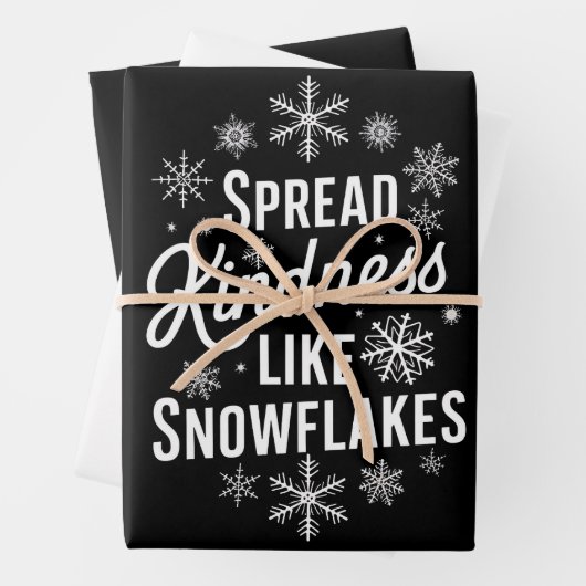Kerstmis verspreidde vriendelijkheid als sneeuwvlo inpakpapier vel (In situ)