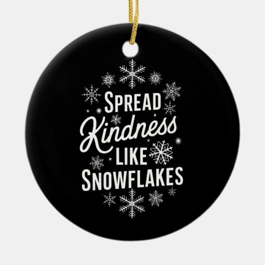 Kerstmis verspreidde vriendelijkheid als sneeuwvlo keramisch ornament (Voorkant)