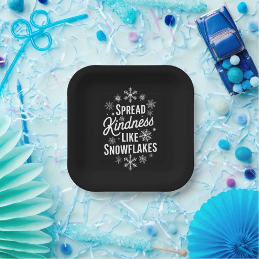 Kerstmis verspreidde vriendelijkheid als sneeuwvlo papieren bordje (Feest)