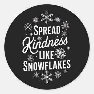 Kerstmis verspreidde vriendelijkheid als sneeuwvlo ronde sticker