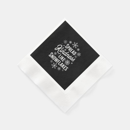 Kerstmis verspreidde vriendelijkheid als sneeuwvlo servet (Hoek)