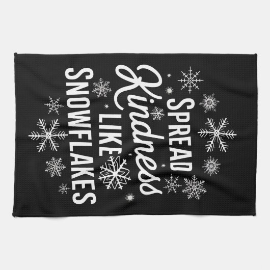 Kerstmis verspreidde vriendelijkheid als sneeuwvlo theedoek (Horizontaal)