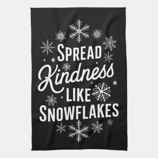 Kerstmis verspreidde vriendelijkheid als sneeuwvlo theedoek (Verticaal)