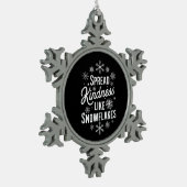 Kerstmis verspreidde vriendelijkheid als sneeuwvlo tin sneeuwvlok ornament (Links)