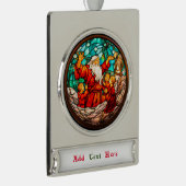 Kerstmis Verzilverd Banner Ornament (Rechts)