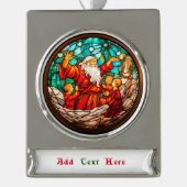 Kerstmis Verzilverd Banner Ornament (Voorkant)