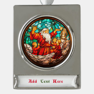 Kerstmis Verzilverd Banner Ornament