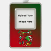 Kerstmis Verzilverd Omlijst Ornament (Voorkant)