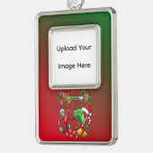 Kerstmis Verzilverd Omlijst Ornament (Links)