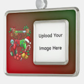 Kerstmis Verzilverd Omlijst Ornament (Links)
