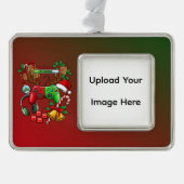 Kerstmis Verzilverd Omlijst Ornament (Voorkant)