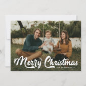 Kerstmis Vet Retro Schrift 2 Foto Feestdagenkaart (Voorkant)