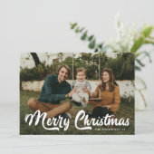Kerstmis Vet Retro Schrift 2 Foto Feestdagenkaart (Staand voorkant)